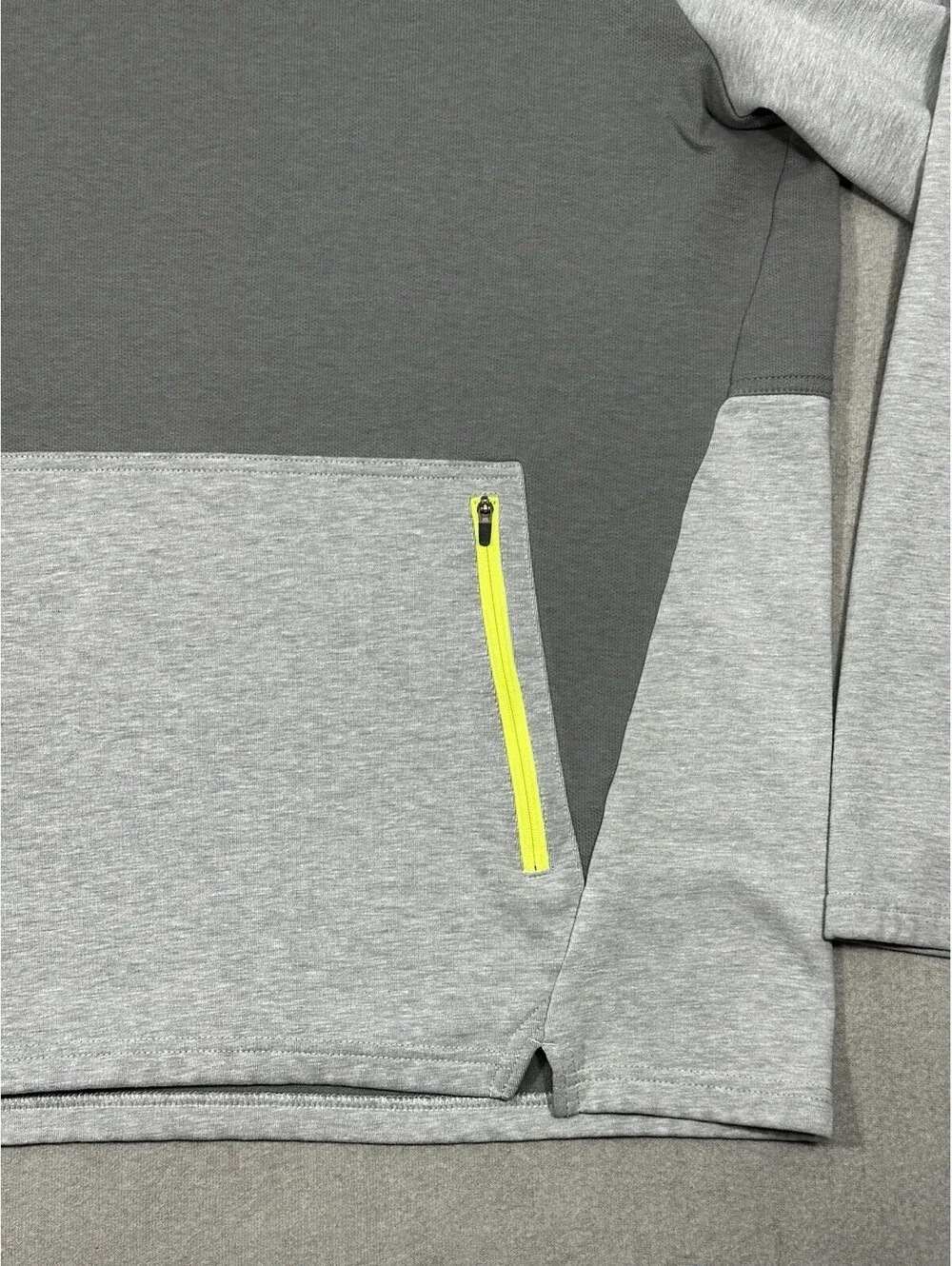 Nike Therma Fit Hoodie Men’s Large Gray Neon Swoosh Pullover Sweatshirt
